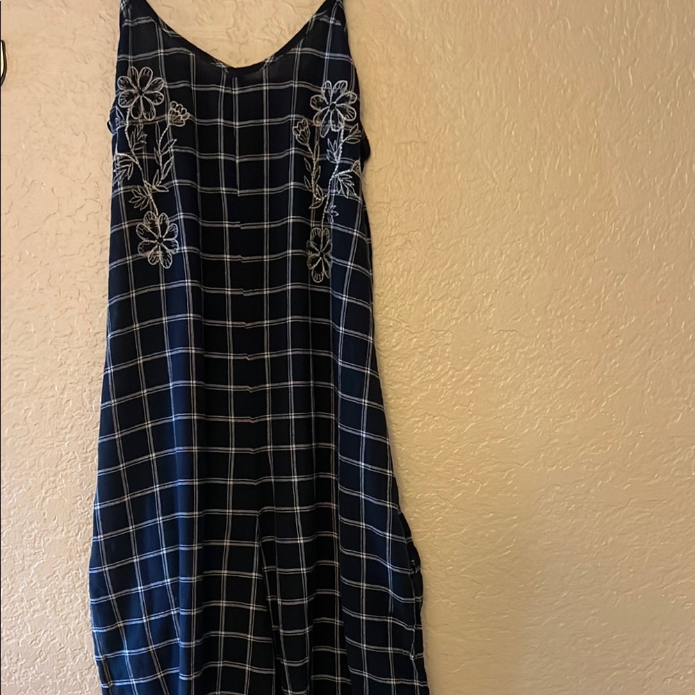 COPY - Cost Plus World Market Black and Cream Jumpsuit with Wide Leg Design